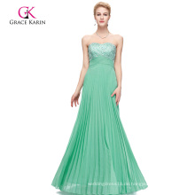 Grace Karin trägerlosen Backless wulstige Long Aqua Abendkleid CL3083-3